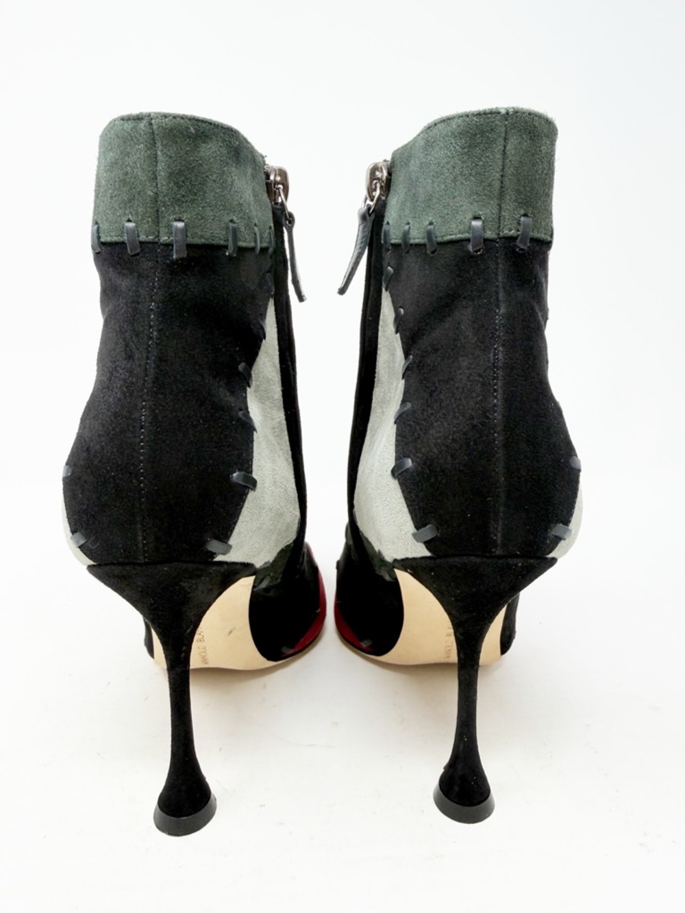 Manolo Blahnik Couturahi Patchwork Suede Zip Booties Womens Size EU 36.5 - Picture 4 of 10